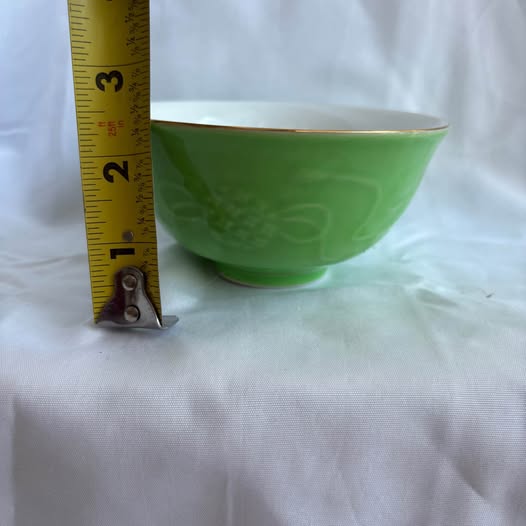 Vintage Green Porcelain Bowl